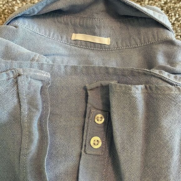 Green Stripe Off White Creme Mens Lacoste Alligator pocket LS men’s shirt 44 XL - Picture 3 of 9